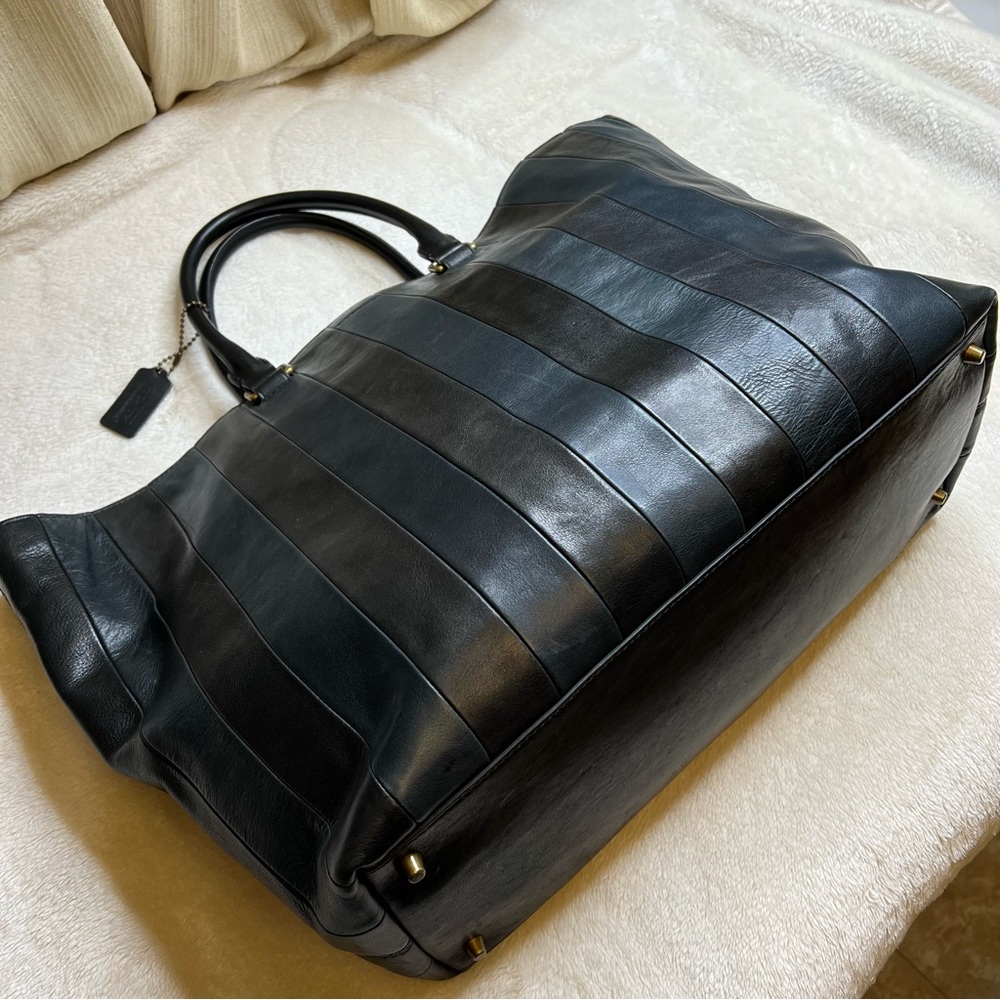 Limited Edition Coach Bleecker in Bar Stripe (Navy/Black) Leather F71213 - Picture 6 of 11